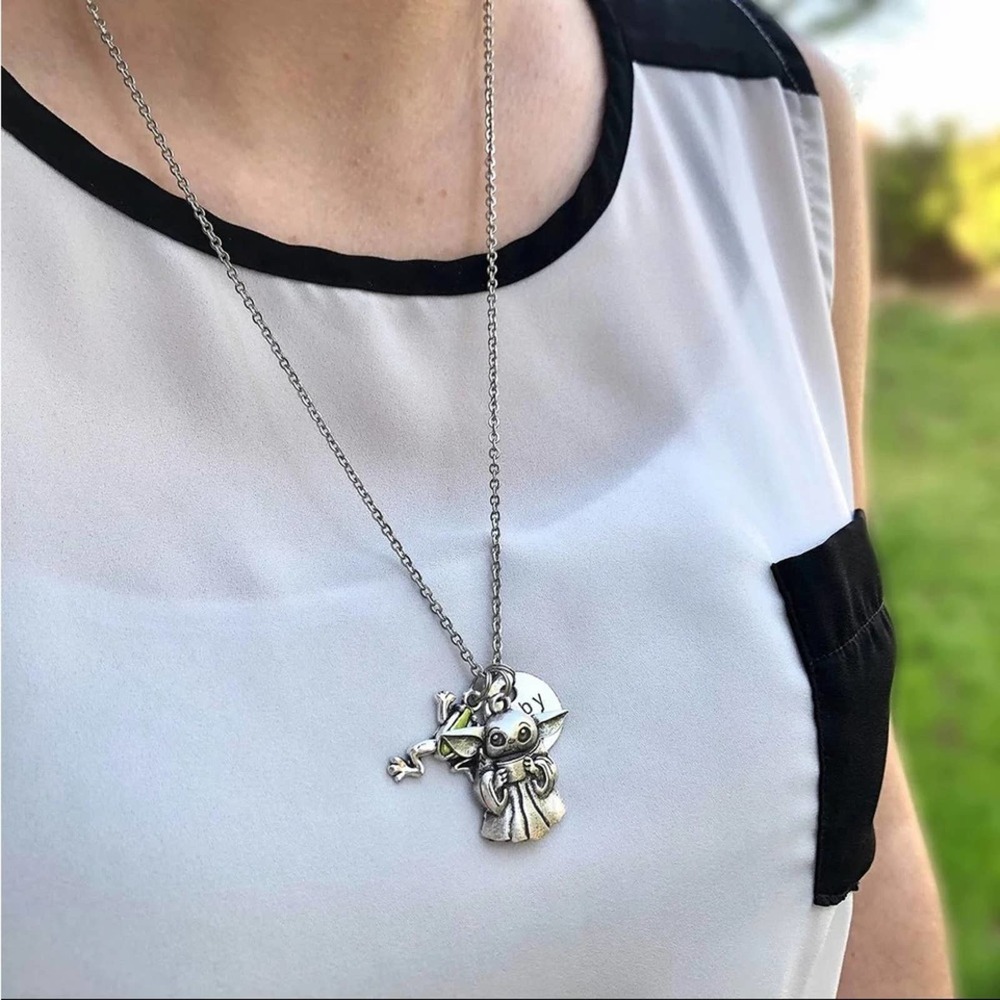 Baby Yoda Master Charm Star Mandalorian Necklace